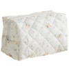ZEPIQOR Floral Quilted Large Capacity Soft Cotton Cosmetic Bag for