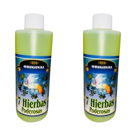 2PACK- 7 HIERBAS PODEROSAS Agua Espiritual Para Limpias y Despojos 8 oz