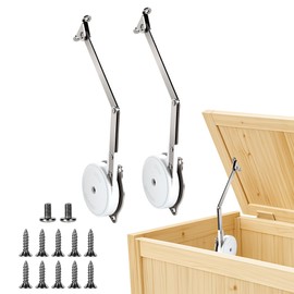2 Pack Toy Box Hinges, Soft Close Hinges with Multi-Angle Function