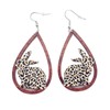 Colorful Easter Rabbit Teardrop Earrings Wooden Dangle Earrings Flower Rainbow