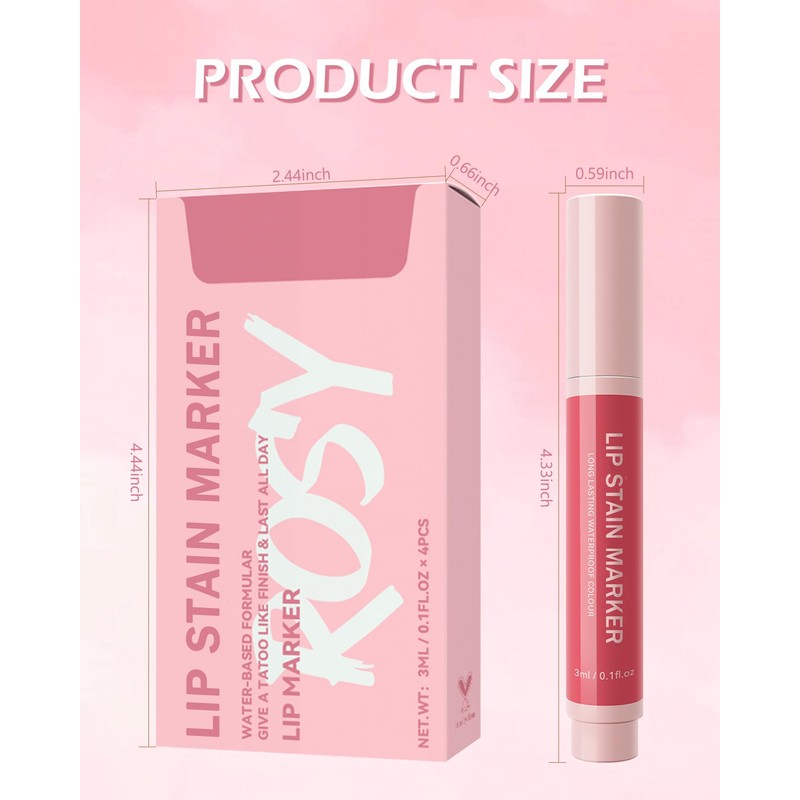 Lestpola Lip Stain Marker Pen-1Pcs Nude Brown Hydrating Lip Stain