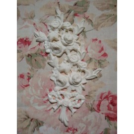 bella rosa appliques Shabby & Chic Rose Floral & Bow Center Furniture Applique Architectural Onlay