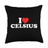 I Love Celsius Throw Pillow, 18x18, Multicolor