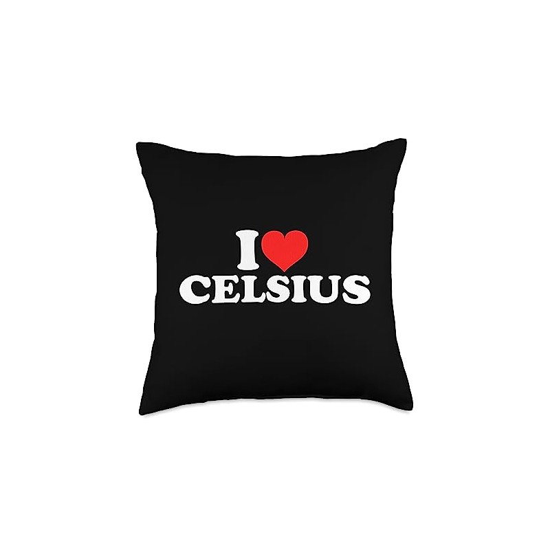 I Love Celsius Throw Pillow, 18x18, Multicolor