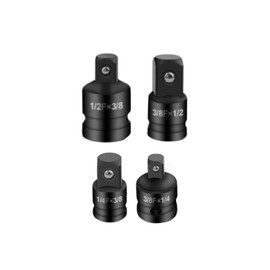 YFFSFDC Socket Adapter Set, Insertion Angle Conversion Sockets, Set of 4, 1/2", 3/8", 1/4" Insertion Angle Conversion Adapter, Impact Socket Adapter, High Strength, Tire Replacement, Car Repair