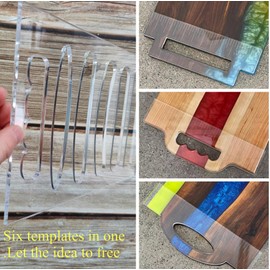 Kingria 6 in1 Board Handle Router Template for Woodworking 1/4'' Thick DIY Router Template Grab Handle Acrylic Inlay Template Decorative Guide