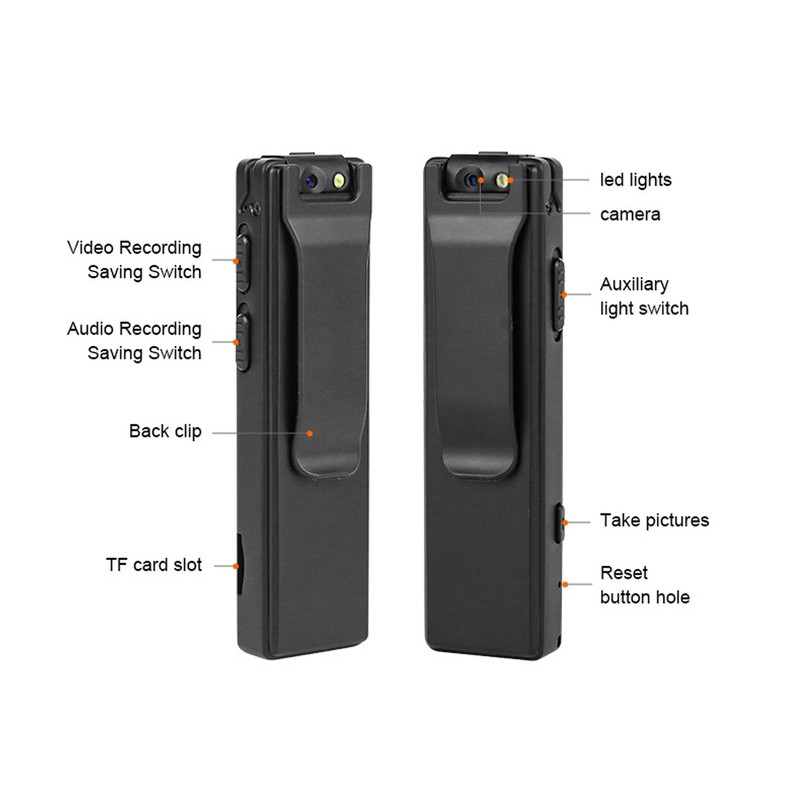 Body Mounted Camera 1080P Clip On USB Rechargeable Pocket Video