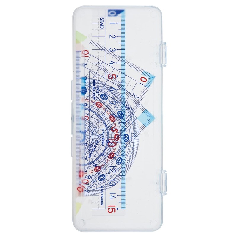 クツワ STAD 算数定規セット アクリル AP01A ケース入り