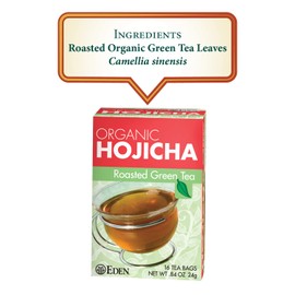 Eden Hojicha Organic Roasted Green Tea, Low Caffeine, Japanese, 16 Unbleached Manila Tea Bags per Box (3-Pack)