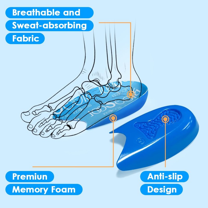 BIGGCOOL Heel Cups for Kids, Lightweight Heel Inserts for Shock