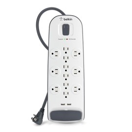 Belkin Home/Office Surge Protector, 12 AC Outlets, 6 ft Cord, 3,996 J, White/Black