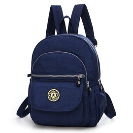 Fueerton Nylon Lightweight Backpack Durable Small Daypack for Women (Navy Blue)