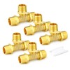 GASHER 2PCS Brass Male Tee Pipe Fitting T Adapter, 3