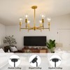 ASGYISA 6-Light Sputnik Chandelier Modern Gold Metal Semi Flush Mount