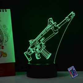 Optical Illusion 3D Weapon Night Light 16 Colours Different Remote Control USB Power Touch Switch Decor Lamp LED Lamp Table Brithday Christmas Gift