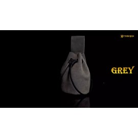 Mythrojan Medieval Drawstring Pouch Suede Leather Belt Pouch Cosplay Accessory Wine Red