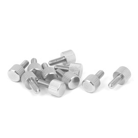 Sourcingmap Computer PC Case M4 x 10mm Stainless Steel Flat Head Knurled Thumb Screw 10pcs