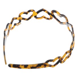 FRCOLOR Fashionable Heart Shaped Acetate Hair Band for Women Lightweight Fancy Hair Accessories with Leopard Pattern Elegant Tortoiseshell Design for Parties and Everyday Wear