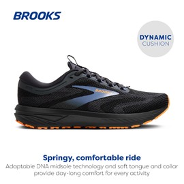 Brooks Men’s Revel 7 Neutral Running Shoe - Black/Country Blue/Orange - 12 Medium