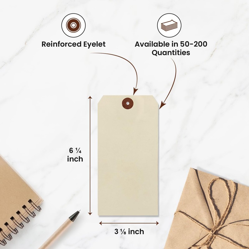 9pt Creme Manila Tag Set of 100 Size #8