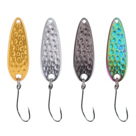 OriGlam 4pcs Fishing Lure Fishing Spoons, Fishing Pike Trout Lures Spoons Spinners, Metal Lures Fishing Spinners Hard Baits for Bass Trout Pike Fishing