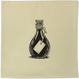 Azeeda 40cm x 40cm 'Vintage Potion Bottle with Tag ' Canvas Cushion Cover (CV00041924)