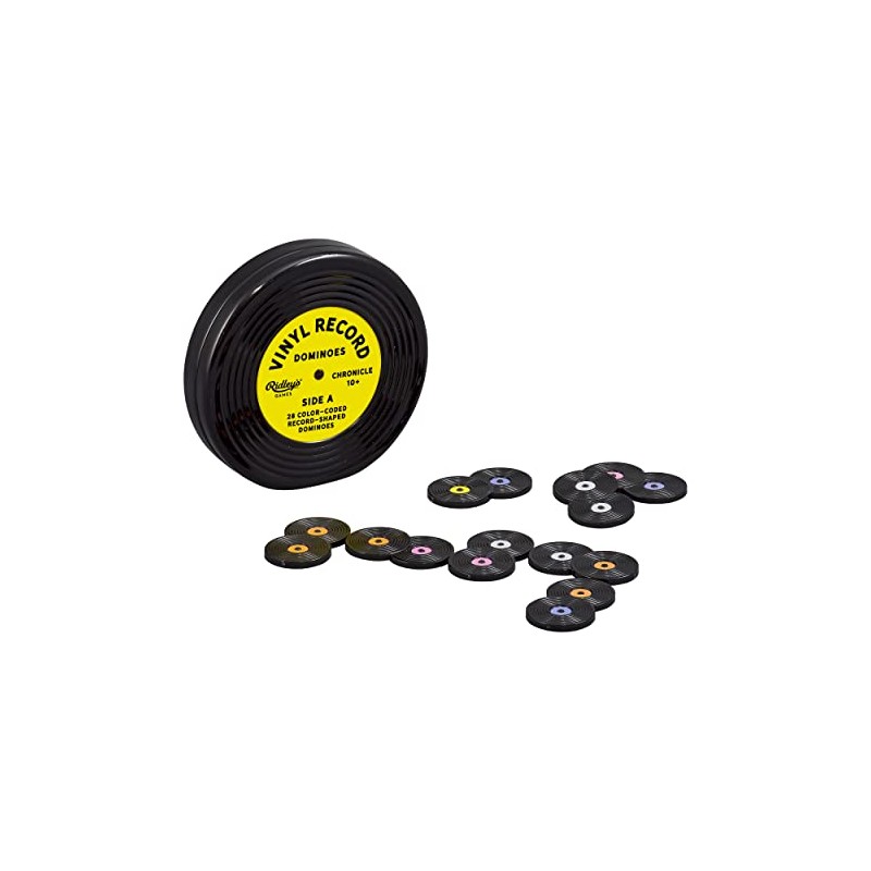 Ridley's Games GME053 Vinyl Record Dominoes, Multicoloured