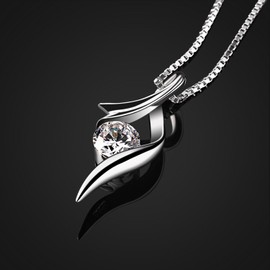 B.Catcher Women's 925 Sterling Silver Cubic Zirconia Diamond Cut Pendant Necklace, Sterling Silver Cubic Zirconia, Cubic Zirconia, Cubic Zirconia.