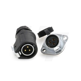 HangTon LP20 3 Pin Waterproof Connector 30 Amp Quick Disconnect High Voltage Power Bulkhead Male Cable Plug Female Panel Socket