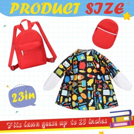 FuWeave Back to School Porch Goose Outfit Set for 23'' Plastic Statue Lawn Porch Goose Clothes with Schoolbag First Day of School Costume for Indoor Outdoor Patio Yard Lawn Art Decor(Classic)