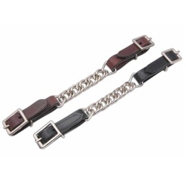 Amesbichler Reitsport AMKA Kinnkette mit Lederschlaufen für WesternTrense Westernreiten 073/32A