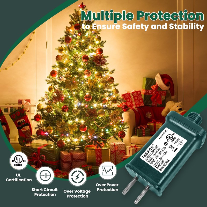29V LED Power Supply, Christmas Tree Plug Adapter, IP44 Waterproof
