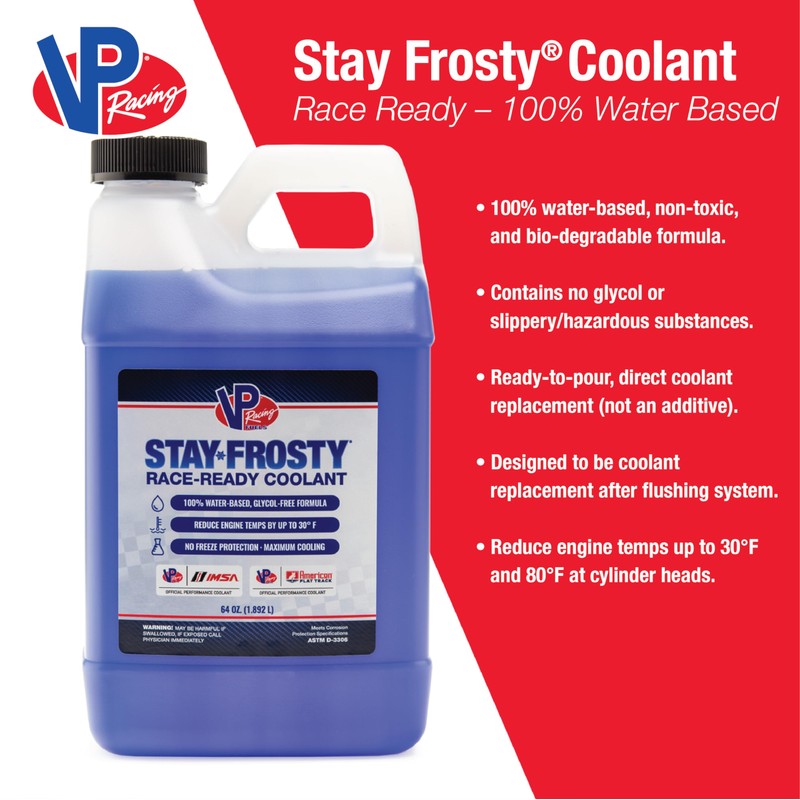 VP Racing 23051 Stay Frosty – Race-Ready Coolant with 100%