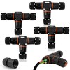 ATPWONZ IP68 Waterproof Junction Box,4 Pieces 3-Way Wire Connectors,External Junction