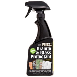 Flitz Granite & Glass Protectant - 16oz Bottle of USA-Made Granite Sealer and Glass Countertop Protector - Cleans & Prevents Liquid, Stains, & Others - Also Works on Marble & All Metals (1 Pack)