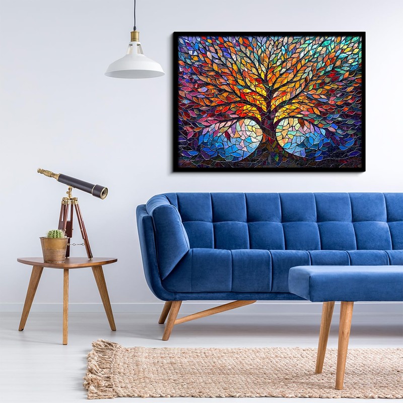 PICKFORU Stained Glass Puzzle Tree of Life Puzzles for Adults