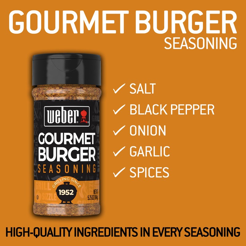 Weber Gourmet Burger Seasoning, 5.75 oz