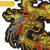 Kissbuty Gold Dragon Patch Embroidered Applique Patch Chinese Dragon Sew