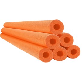 Chochkees Orange Pool Noodles Swimming Hollow Core Foam Tube, Floating Thick Noodles for Floating, Pool Accessories, 52" (12-Pack)