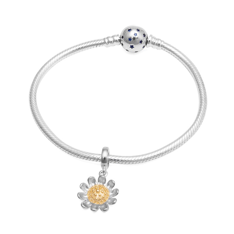 Hoobeads - Colgante con diseño de Girasol en Plata de