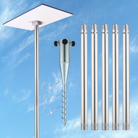 Starlink Gen 3 Pole Mount, Starlink Pole Mounting Kit, 9ft Starlink Ground Pole Mount Kit Features a Durable 1.5'' Diameter Pole with No Dig Ground Anchor, Suitable for Starlink Gen V3