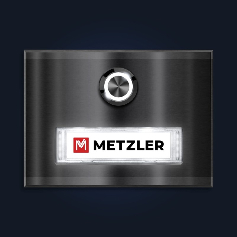 Metzler Surface-Mounted Doorbell Made of Stainless Steel – Interchangeable Name