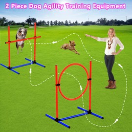 mioule 4-Set Dog Agility Training Equipment Course Backyard Set for Dogs, Dog Indoor Outdoor Backyard Agility Jumps Exercise Equipment
