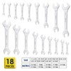 YIYEIE 18pcs Super-Thin Open End Wrench Set, Metric & SAE,