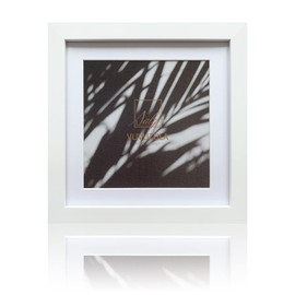 VUVUZULA Square Picture Frames 8x8 Inch White Photo Frame with Mount for 6x6 Inch Photo with Real Glass for Wall