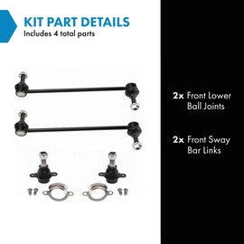 TRQ Front Suspension Kit Ball Joint Sway Bar Stabilizer Link Compatible with 2015-2019 Ford Transit-150 Transit-250 Transit-350 Transit-350 HD