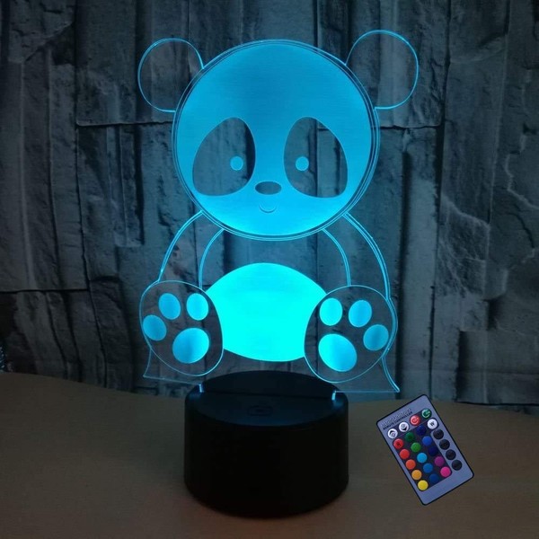 YTDZLTD Optical Illusion 3D Panda Night Light 16 Colors Changing