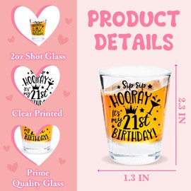 21st Birthday Gifts for Her Him, Happy 21st Birthday Gift Women Men, Funny Gift for 21 Year Old Boys Girls, 2004 Happy 21st Birthday Shot Glass, 21st Birthday Gift, 2004 21st Birthday Party Decoration