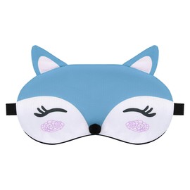 Biiange Cute Fox Eye Mask for Sleeping, Eye Covers for Sleeping in Travel & Nap, Sleep Masks for Women & Man, Sleep Mask (Blue)