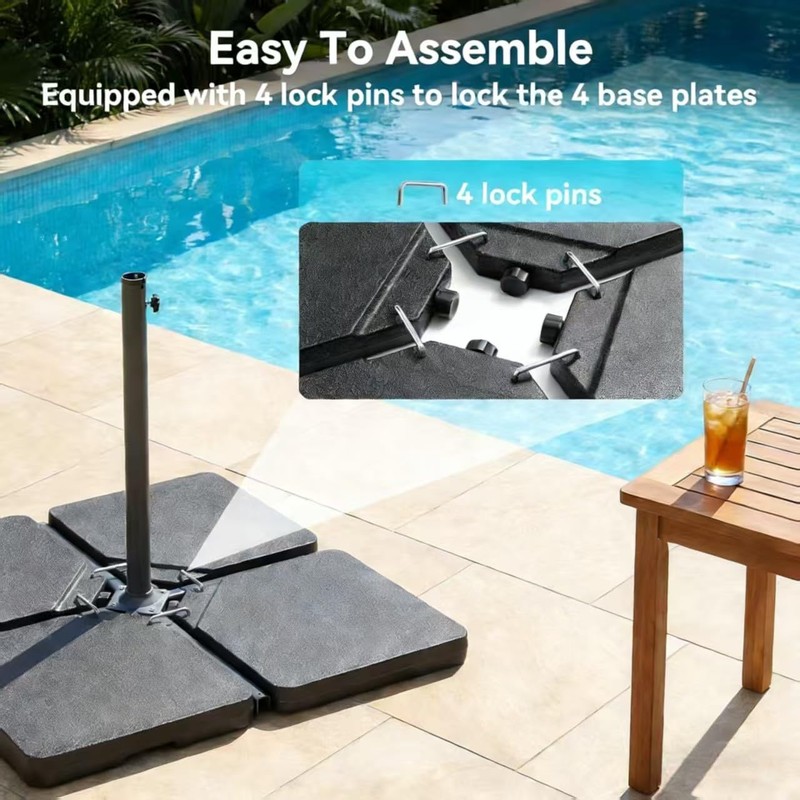 COSIEST 170 LBS Offset Patio Umbrella Base,4 PCS Sand &